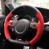 غطاء عجلة قيادة من جلد الغزال الأحمر الأسود لـ Audi RS4 RS5 S5 2012-2016287H