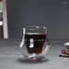 Vinglasögon transparenta glaskoppar för kaffemugg dubbel vägg kopp botten te parie kalla väggar kaffe dricka kök kök matsal hem