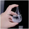 Dekorativa föremål Figurer 30 ml Transparent Droplet Storm Glass Water Drop Weather Forecast Predictor Monitor Bottle Home Decor Mini DHDBA