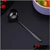 Spoons Soup Stainless Steel Sauce Spoon Home Restaurant Kitchen Drinkware Tool Drop Delivery Garden Dining Bar Flatware Dhjpk