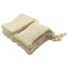 Sac de savon en Sisal pour bain de douche, sac de savon en Sisal naturel, support de pochette exfoliant, 50 pièces 1218C