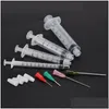 Lab Supplies Wholesale 50Pcs/Set 1Ml L 5Ml 10Ml Luer Lock Syringes With 50Pcs 14G-25G Blunt Tip Needles And Caps For Industrial Disp Dhnoc