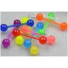 Tongue Rings 100Pcs/Lot Glow In Dark Luminous Fexible Ring Bar Nipple Barbells Body Piercing Jewelry 1.6X16X6/6Mm Drop Delive Dhgarden Dh6Pz