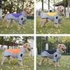 Vêtements pour chiens Manteau imperméable en tissu chaud d'hiver avec anneau de traction réglable veste à glissière de marche en plein air pour chiens 230915
