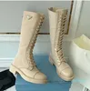 Martin Boot Stivali di gomma Scarpe stringate al ginocchio Stivaletti caldi casual comodi alla moda in pelle lucida