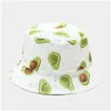 Caps Hats Panama Bucket Hat Fruit Avocado Printed Beach Sun For Women Men Summer Hiking Fishing Sports Female Cap Drop Delivery Ba Dh0Nk