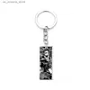 Keychains Lanyards New Anime Demon Slayer Stainless Steel Sketch Glossy Keychain Kimetsu No Yaiba Rengoku Kyoujurou Uzui Tengen Kanroji Jewelry Q230918