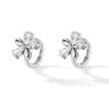 Stud Earrings 925 Silver Needle Zircon Flower For Women Girls Handmade Party Wedding Beach Jewelry Gifts Eh1348