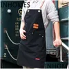 Aprons Custom Logo Apron Cowboy Restaurant Flower Baking Work Barista Milk Coffee Barber Shop Chef Nails Studios Uniform Delantal Dr Dhhta