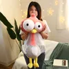 Animali Kawaii pollo dagli occhi grandi animale di pezza giocattolo cartone animato simpatico fenicottero peluche bambini che dormono comodità bambola morbido cuscino decorazione della camera