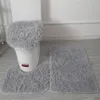 Couvre-siège de toilette 30styles 3pcs peluche couverture de couvercle de toilette tapis ensemble anti-dérapant antistatique doux salle de bain douche tapis résistant à l'usure fl306t