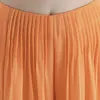 Kadın Pantolon İpek Georgette Turuncu Doğal Bel Piled Culotte Çift Katman Geniş Bacak Pantolonları Sokak Giyim Kadın Ke857
