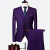 Men's Suits Blazers Foreign trade men's business casual suit threepiece set of two buckles Korean version slim groom wear 230915