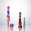 Healthy_Cigarette SI003 Smoking Silicone Pipe with 14mm Stainless Steel & Quartz & Ceramic Tip Glass Pipe Oil Rigs Bongs Accessories Dab Rig