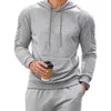 Tute da uomo Moda Uomo Felpa con cappuccio Due pezzi Set Autunno Casual Maniche a pieghe Felpe con cappuccio e pantaloni Abiti Abbigliamento Streetwear Abiti 230915