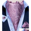 Bow Ties Men Vintage Blue Red Green Paisley Plaid Wedding Formal Cravat Ascot Scrunch Self British Style Gentleman Silk Necktie Drop Dhygb