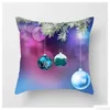 Cushion/Decorative Pillow Christmas Case 3D Printings Burlap Er Shams Linen Square Throw Pillowcases Cushion Ers For Bench Sofa Drop D Dhuho
