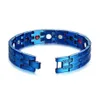 Link Chain Blauwe Armband Mannen Zware Kwaliteit Cool Hand Energie Gezondheid Germanium Magnetische Roestvrij Stalen Armbanden1234o