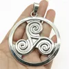 Charms WYSIWYG 1pcs 85x67mm Triple Spiral For Jewelry Making DIY Components Antique Silver Plated Charm Pendant