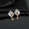 Boucles d'oreilles pendantes de luxe pour fête d'été, Zircon cubique brésilien, goutte d'or pour femmes, mariage, fiançailles, bijoux à la mode, cadeau 2023