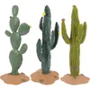 Dekorativa blommor 3 PCS Craft Cactus Figures Tiny Mini Kids Puppet Micro Landscape Ornament Miniature Prorning PVC Plants Office