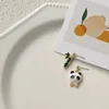 Orecchini pendenti Personalità dei cartoni animati Ago in argento 925 Divertente panda smaltato a goccia per donna Versione coreana Accessorio per auricolari creativi