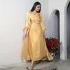 Abbigliamento etnico Abito da festa di lusso Dubai Abaya 2 pezzi Set Eid Donne musulmane Tinta unita Abito lucido Islamico Femme Kaftan Marocchino Jilbab Arabo