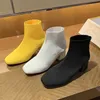 Womens Boots Fashion Designer Wave Warm Colorful Rubber Outrole Leather Ankle Webbing lyxig komfort Utsökta stövlar Storlek 35-40