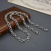 Kedjor 9mm tjock S925 Pure Silve Vine Rattan Grass Necklace Thai Silver Heavy Big Chain Smycken