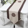 Alongar retalhos simples corredor de mesa rústico estilo china algodão linho moderno simples pano de mesa de chá almofadas protetoras de mesa de jantar 2311j