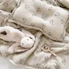 Cobertores Swaddling Bebê Algodão Muslin Consolador Cobertor Coelhinho Imprimir Colcha de Verão para Bebês Infantil Capa de Dormir Cama Coreana 230915