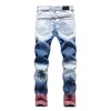 Хип-хоп Кокосовая пальма с цифровым принтом, мужские джинсы, облегающие дизайнерские джинсы, мужские брюки, мужские большие размеры, тропический узор Denim2892