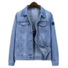 Fashion denim coat men spring autumn casual light blue men 2023 new commuter large size top fashion luxury coat middle-aged stone 265G