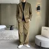 Men's Suits Blazers Korean Version 2023 Autumn Winter Casual Suit Male Youth Trend Corduroy Double Breasted Embroidery Loose Senior 230915