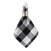 Serviette de table 10pcs Noir Blanc Plaid Coton Linge Napperon De Noël Artisanat De Mariage Nappe De Style Simple Mat Drop Livraison Dhpmq