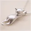 Festa Favor Atacado-Moda Mulheres 925 Sterling Sier Cat Chain Pingente Colar Charme Jóias Novos Suprimentos Drop Delivery Home Garden Dhkii