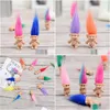 Party Favor Colorf Hair Troll Doll Familjmedlemmar pappa Mummy Baby Boy Girl Leprocauns Dam trolls Toy Gifts Happy Love WCW384 Drop D DH5IX