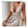 Vestidos casuais básicos oem verão sem costas midi vestido floral impressão padrão design personalizado feminino vestidos casuaisdf l230916