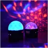 Dekorativa lampor Mini RGB Crystal Magic Ball DJ Disco Led Stage Light Portable Car Inomhus Atmosphere USB Christmas Laser Projector DHNC8