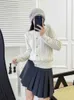 Automne hiver nouveau Rl Ralph britannique pâte frite torsions tricoté Cardigan femmes collège broderie pull manteau femmes