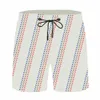 Calção de banho estampado branco masculino, calção de banho respirável hipster, designer, praia ao ar livre, alta qualidade, férias, viagem, luxo 272d