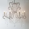 Chandeliers American Country Living Room Dining Style Lamps Wrought Iron Retro White Bedroom Children's LED Lights