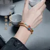 Bracelet de perles de bouddha en vieux bois de santal pour femmes, chapelet de poignet Mala, prière aromatique et naturelle à main