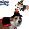 Костюмы для кошек, костюмы для вечеринок на Хэллоуин, модная шляпа ведьмы, плащ, платье для щенка, одежда, реквизит для косплея