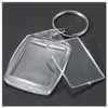 50 Pcs Clear Acrylic Plastic Blank Keyrings Insert Passport Po Keychain Keyfobs Keychian Key Chain Ring203O