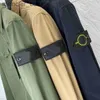 Designer Stone Pocket Jackets Island Jacket Långärmad blixtlås Män män Tshirt Casual Coat Windbreaker Embrodiery Mens Shirts Autumn Coats Asian Size M-3XL