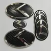 7pcs 3D preto carbono K Emblema adesivo para KIA novo Forte YD K3 2014-2015 carro emblems285o