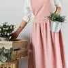 Förkläden Nordic Simple Florist Apron Cotton Linen Gardening kaféer Kök för kvinna matlagning Bakning Restaurang Vintage Apron1284J