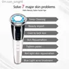 Skönhetsutrustning EMS Hot Cool Facial Massager LED Photon Therapy Skin Care Tools Face Lifting Draw Sonic Vibration Massage Beauty Device 220512 Q230916