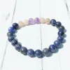 MG0400 Natural Gemstone Yoga Armband för kvinnor 8 mm Blue Sodalite Armband Sunstone Amethyst Energy Jewelry200e